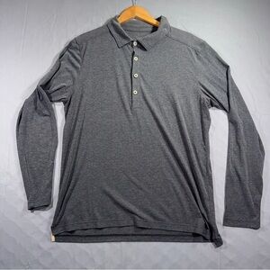 Stio Polo Shirt Mens XL Gray Long Sleeve Performance Stretch Casual Outdoor